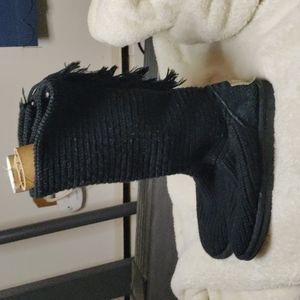 Ugg woman size 6 tall knit button up black boots